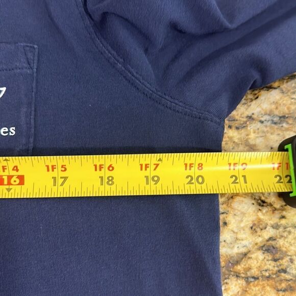 Vineyard Vines Navy Blue Cotton Christmas Long Sleeve Top Size M - Picture 5 of 7